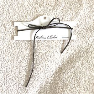 Olive green bow choker